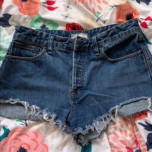 Free people high rise jean short cutoffs